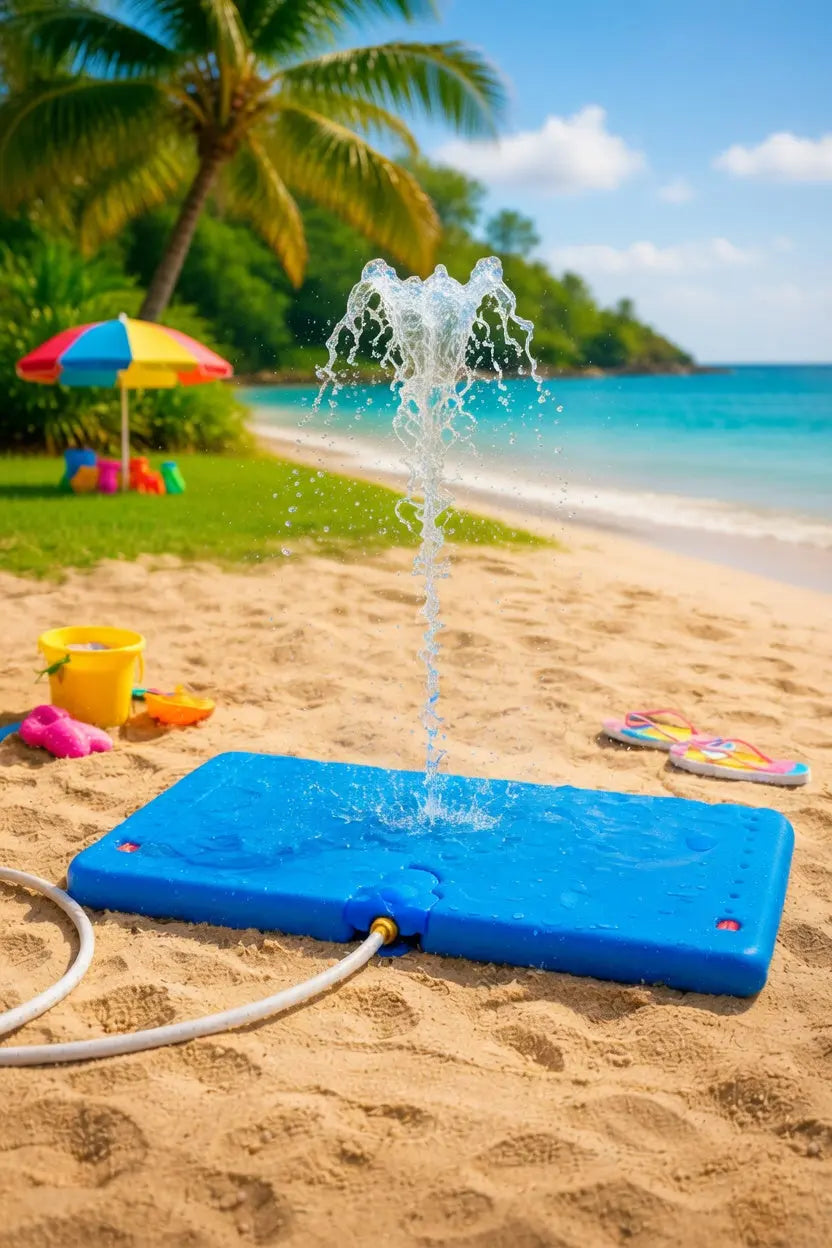 Sunneday Splash Pad for Kids | Oscillating Water Sprinkler | Backyard Summer Fun | Blue - Sunneday LLC