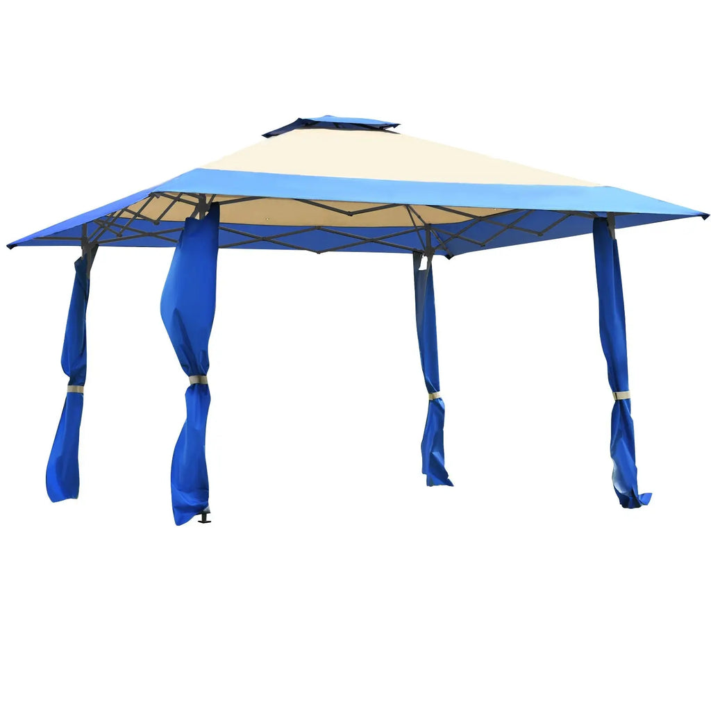 13 Feet x 13 Feet Pop Up Canopy Tent Instant Outdoor Folding Canopy Shelter-Blue DirectDeals