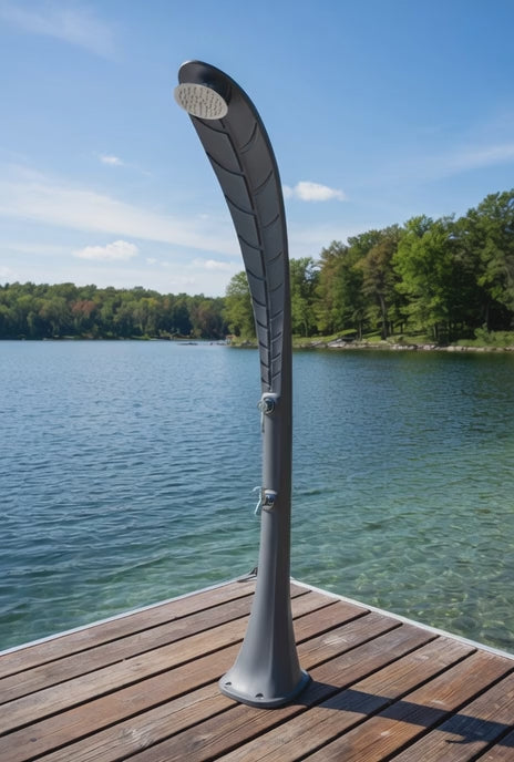 Sunneday Leaf Solar Shower | 8 Gal | Outdoor Garden Shower | Green & Black | SS0930